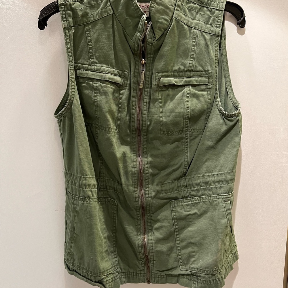 Green zip up vest